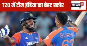 Read more about the article टी20 की एक पारी में बने 297 रन, हैदराबाद में संजू सैमसन-सूर्या के नाम का आया तूफान, टीम इंडिया का विश्व कीर्तिमान