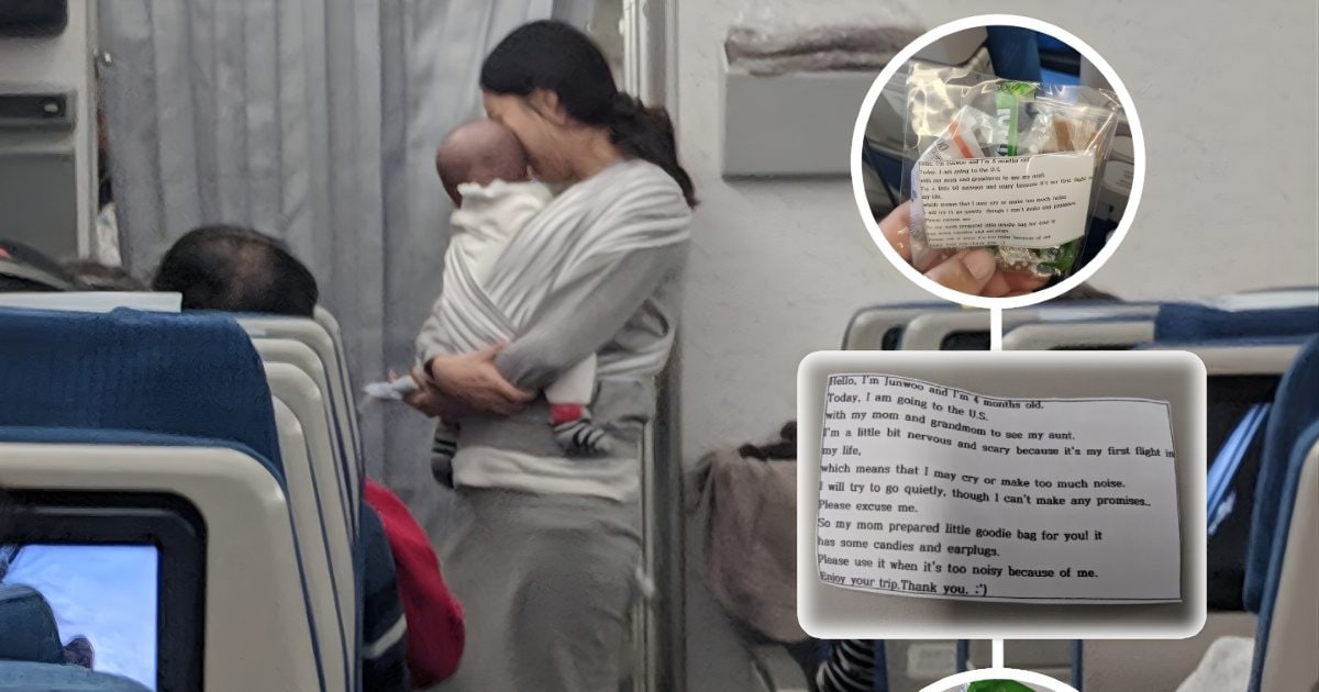You are currently viewing अगर मैं रोऊं तो? 10 घंटे की फ्लाइट में हर पैसेंजर को दिया खास तोहफा, बदले में चाही सिर्फ यह एक बात | mother of four-month-old baby won hearts of 200 passengers on flight from Seoul to San Francisco with her efforts