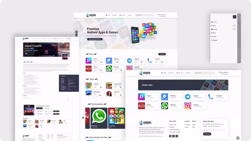 Apk downloading wordpress website design