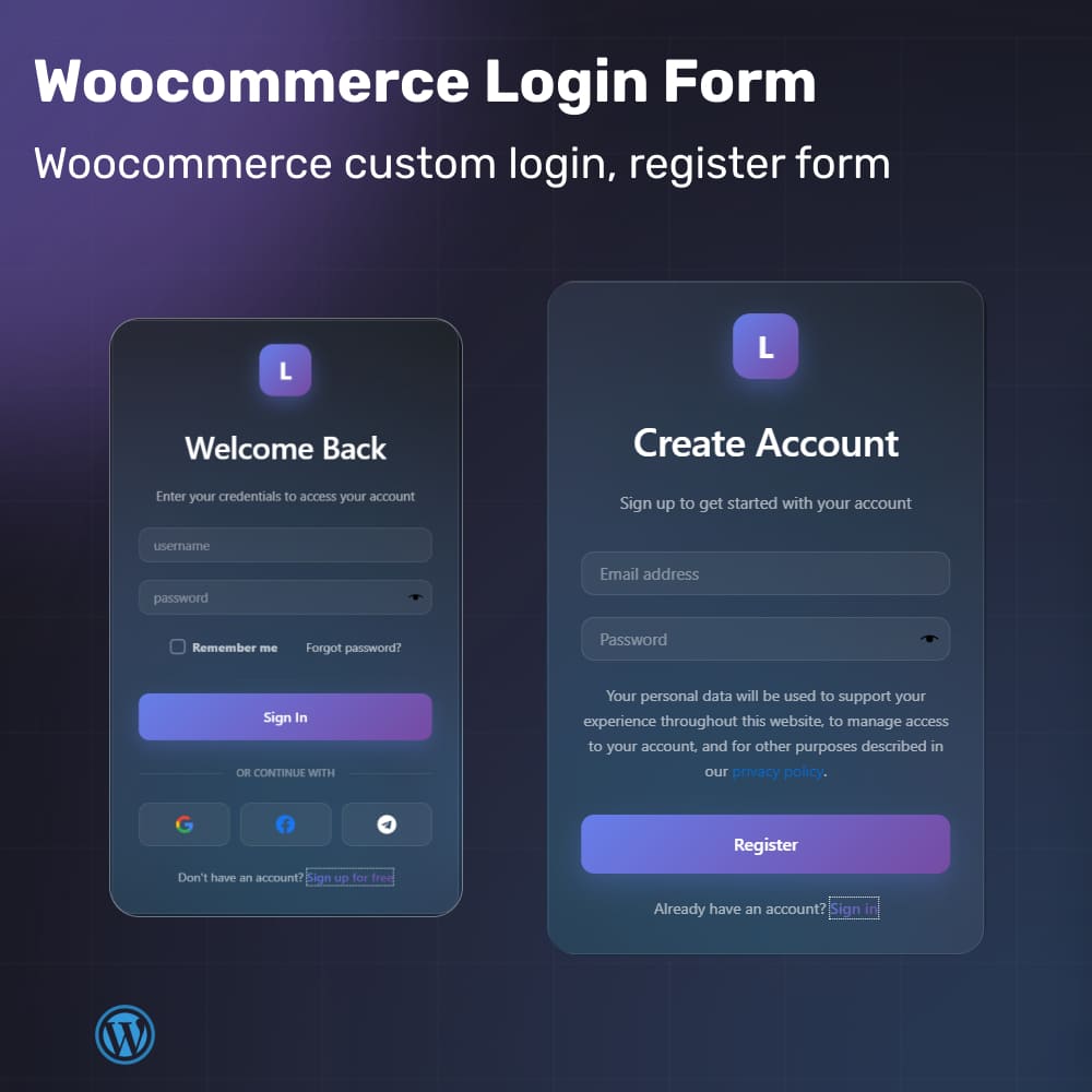 Woocommerce Custom Login Form