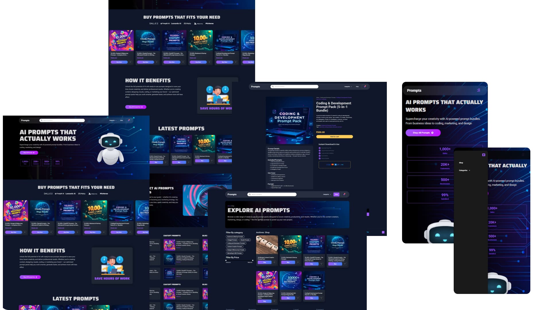 AI prompt selling website in wordpress